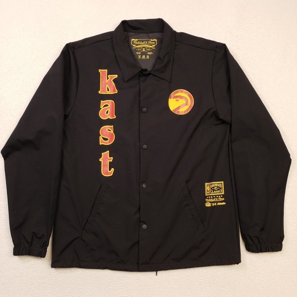 Mitchell and Ness Coaches Jacket Mens XL Black Atlanta Hawks Outkast NBA B-R